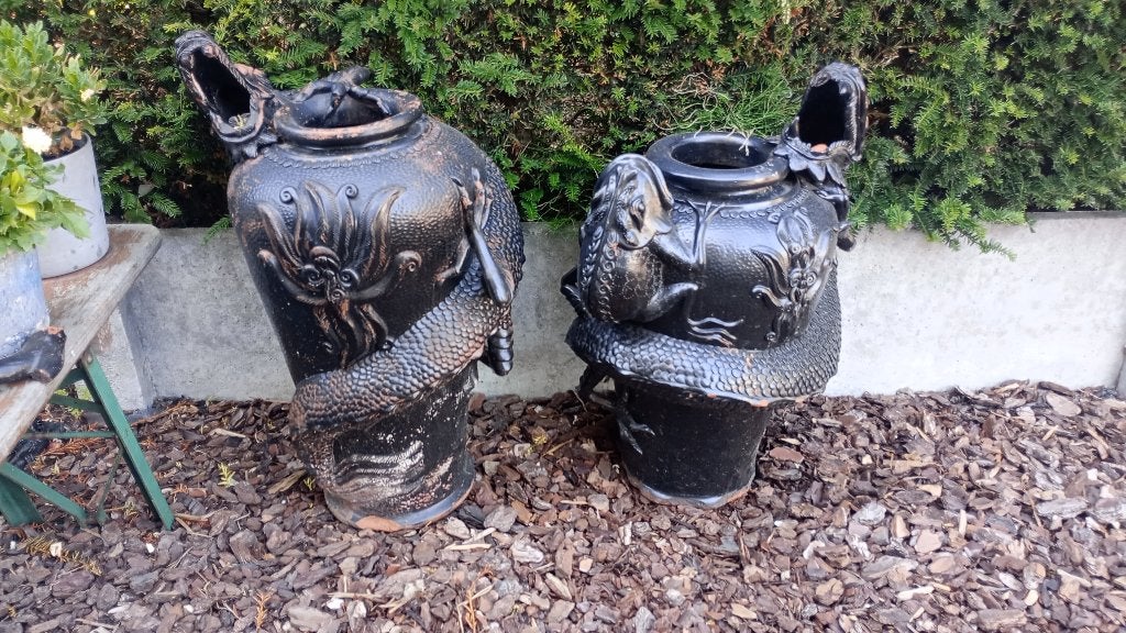 Vases de jardin - dragons, Jardin & Terrasse, Vases de jardin, Enlèvement, Utilisé