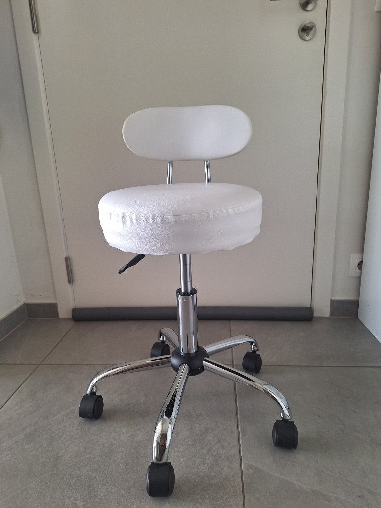 Verstelbare witte kruk Casaria, Ophalen, Kunststof, 60 tot 90 cm, Zo goed als nieuw