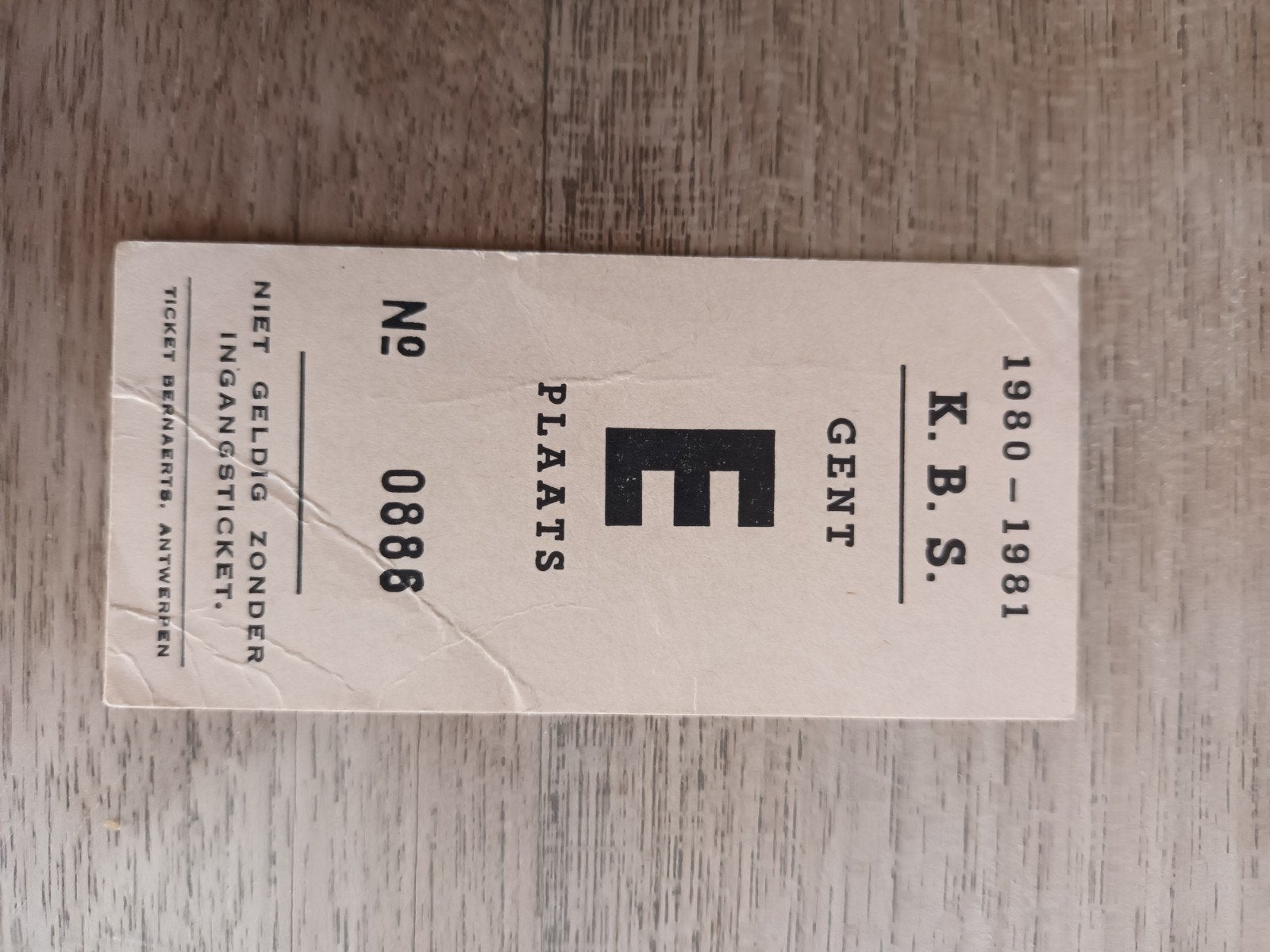 Ticket football Berchem Sport AA Gent saison 80/81, Enlèvement ou Envoi