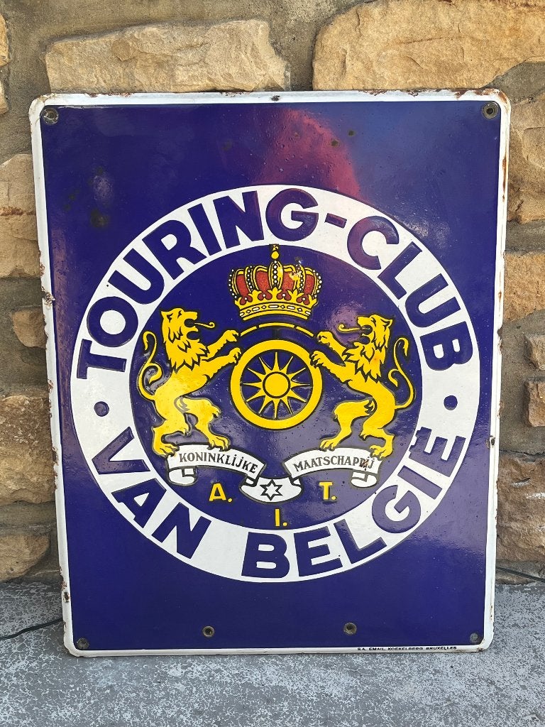 Touring Club emaille bordje - Koekelberg emaille, Ophalen, Gebruikt, Reclamebord