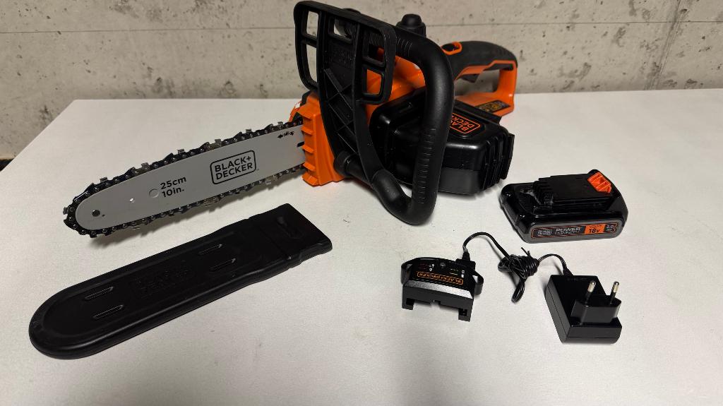 Black&Decker kettingzaag 18V GKC1825L20 + accu & lader, Enlèvement, Comme neuf, Autres types, Black & Decker