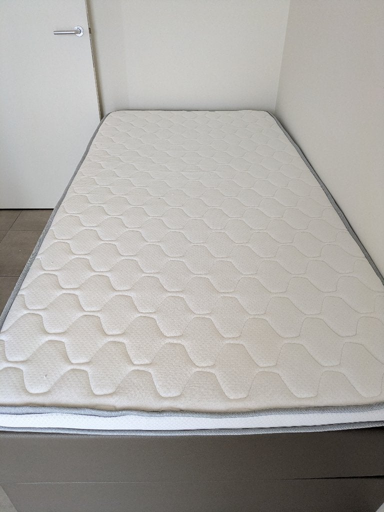 Boxspring - 1 persoons, Huis en Inrichting, Slaapkamer | Boxsprings, Ophalen, 100 cm, Eenpersoons, Bruin