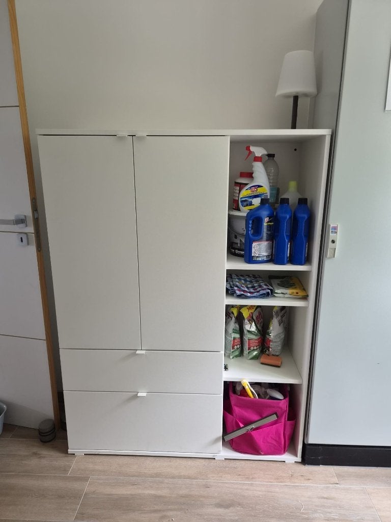 IKEA VIHALS Opbergmeubel, wit, 105x37x140 cm, Ophalen, Gebruikt, 100 tot 150 cm, Met lade(s)