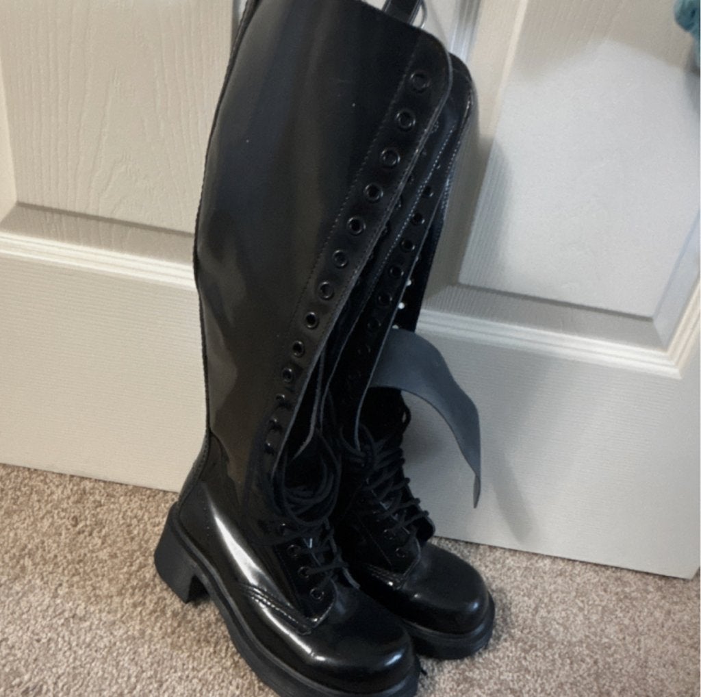 ZELDZAME vintage Dr. Martens 1420/92, Ophalen, Hoge laarzen, Zwart, Zo goed als nieuw
