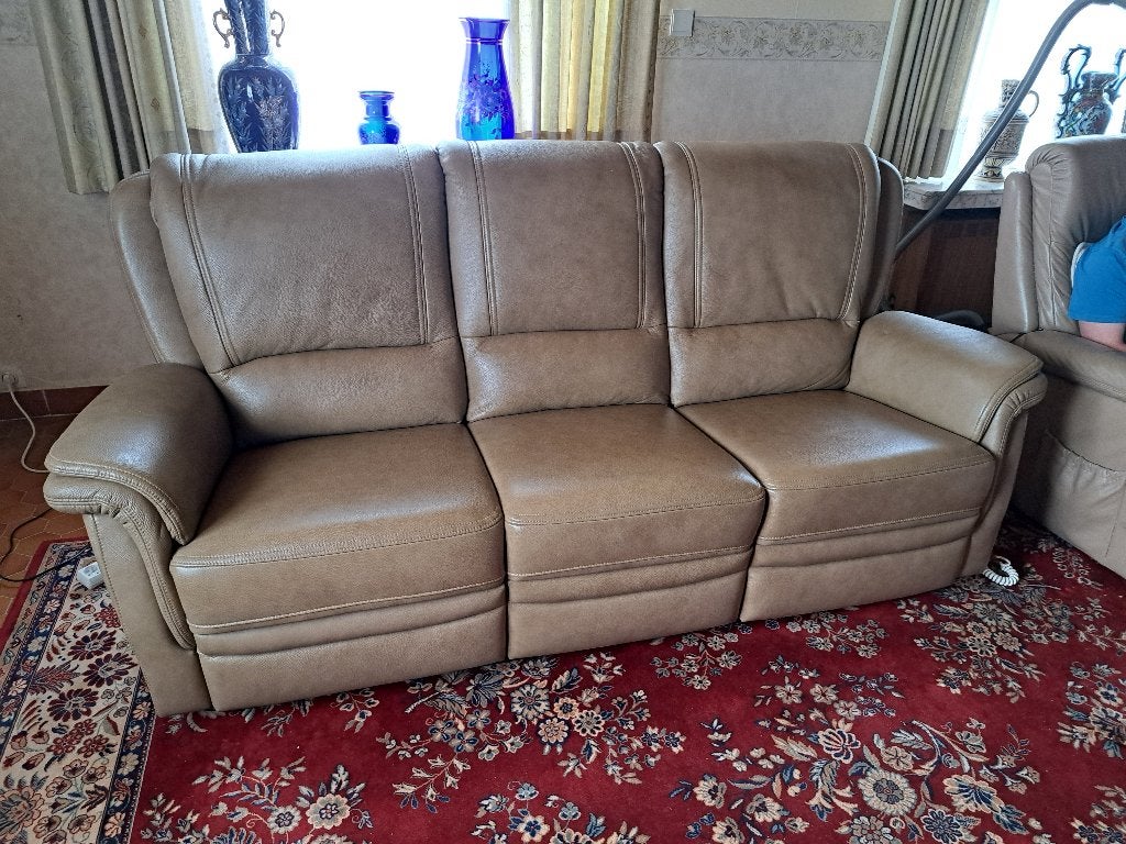 lederen zetel 3 zit (als nieuw), Ophalen