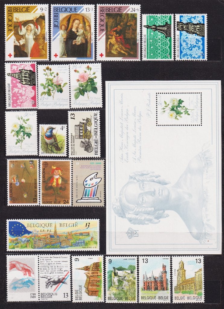 België 1989 compleet jaar **, Verzenden, Postfris, Postfris