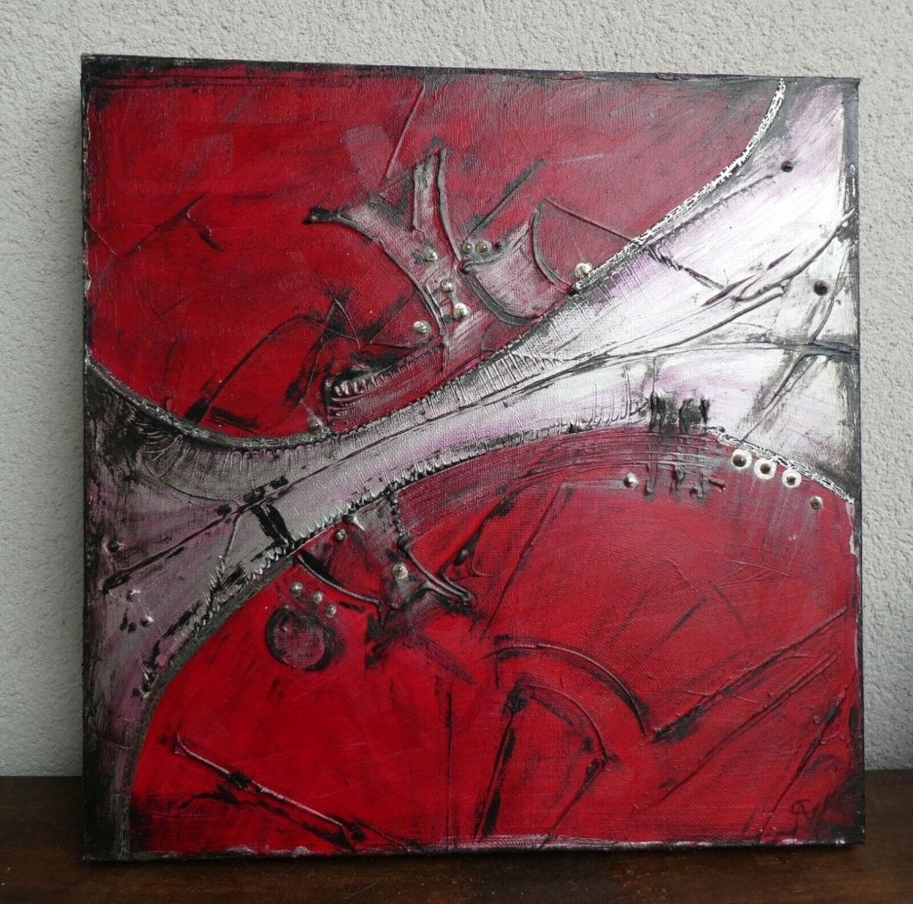 Toile originale 50*50 cm, Antiquités & Art, Enlèvement ou Envoi, Autres matériaux