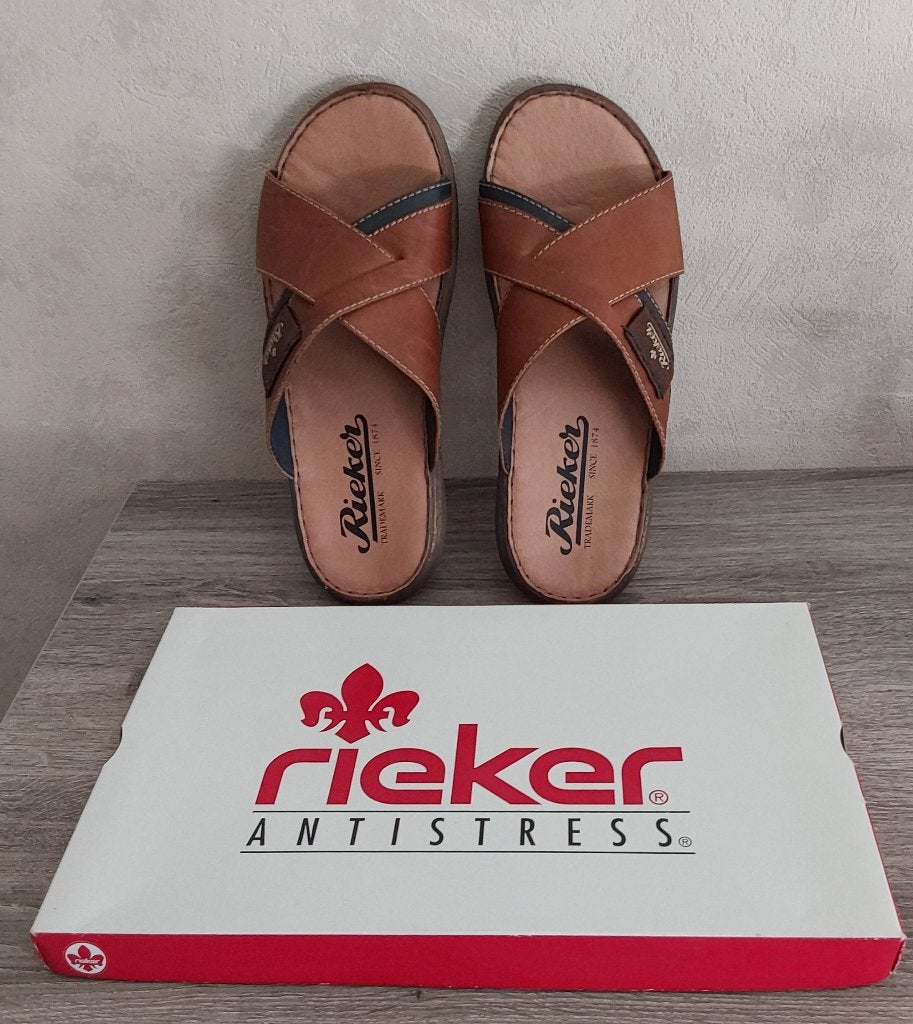 SLIPPERS HOMME RIEKER ANTISTRESS CUIR 43, Kleding | Heren, Schoenen, Nieuw, RIEKERS, Ophalen, Slippers