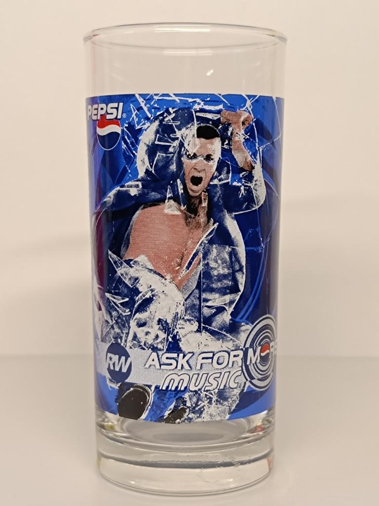 Pepsi Robbie Williams RW ask for music glas, Enlèvement ou Envoi