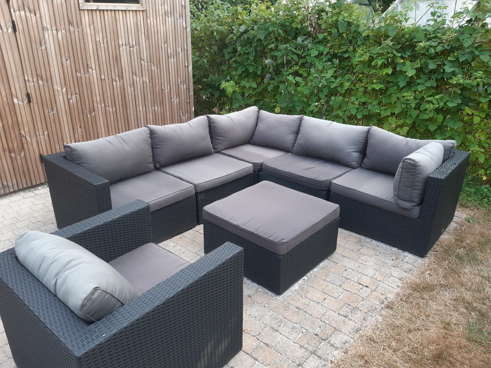 zwart -grijze lounge set, Ophalen, Kunststof, Loungeset