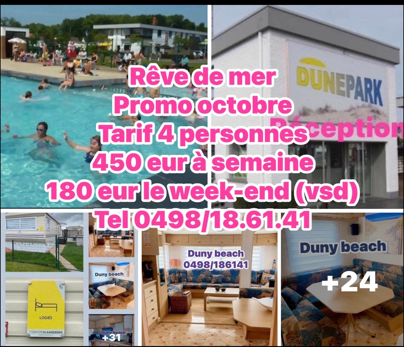Caravane à louer à la cote belge ouvert  toute l année, Caravans en Kamperen, Ophalen of Verzenden
