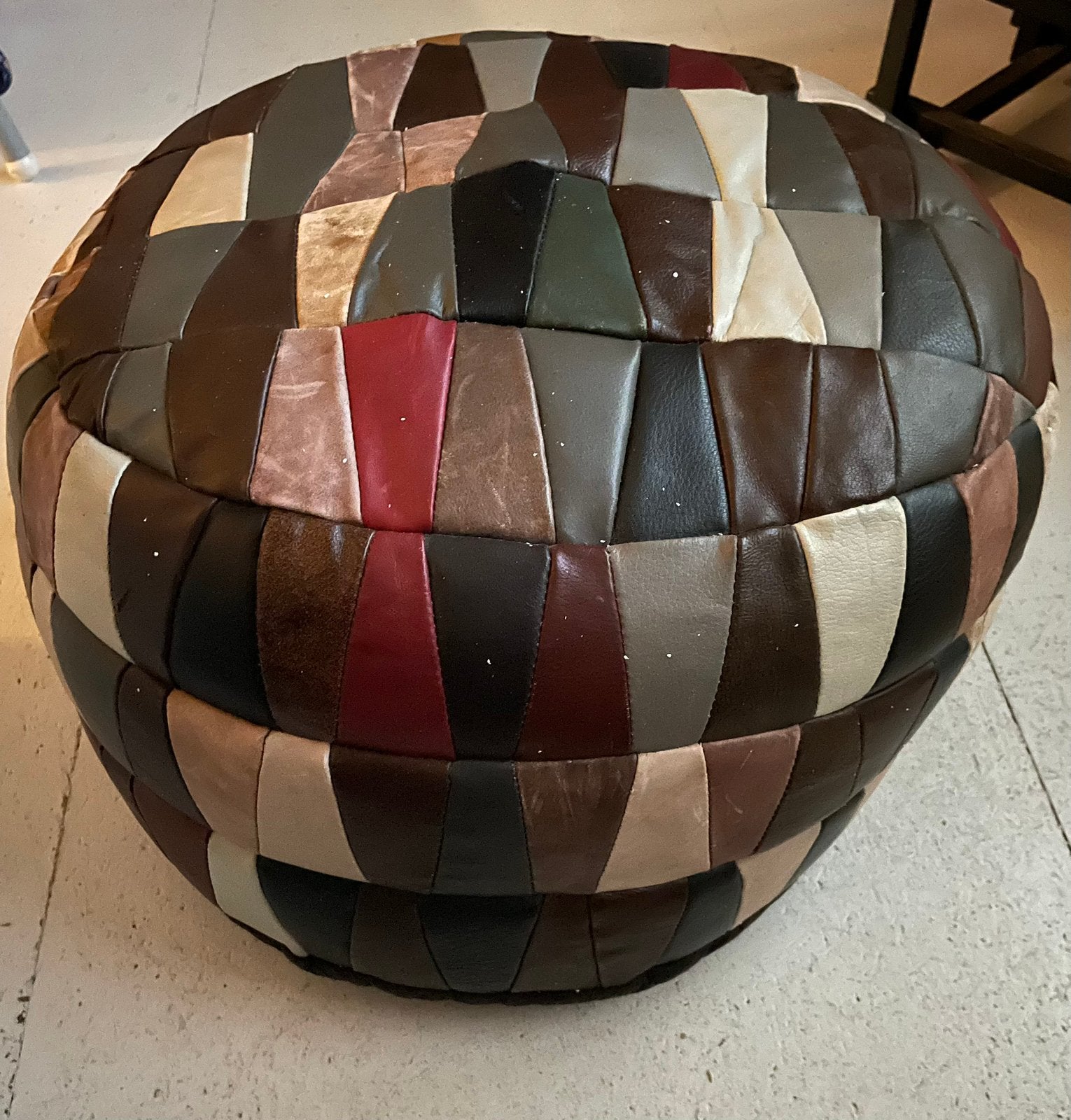 Vintage poef, Ophalen, Minder dan 50 cm, Gebruikt, Vintage