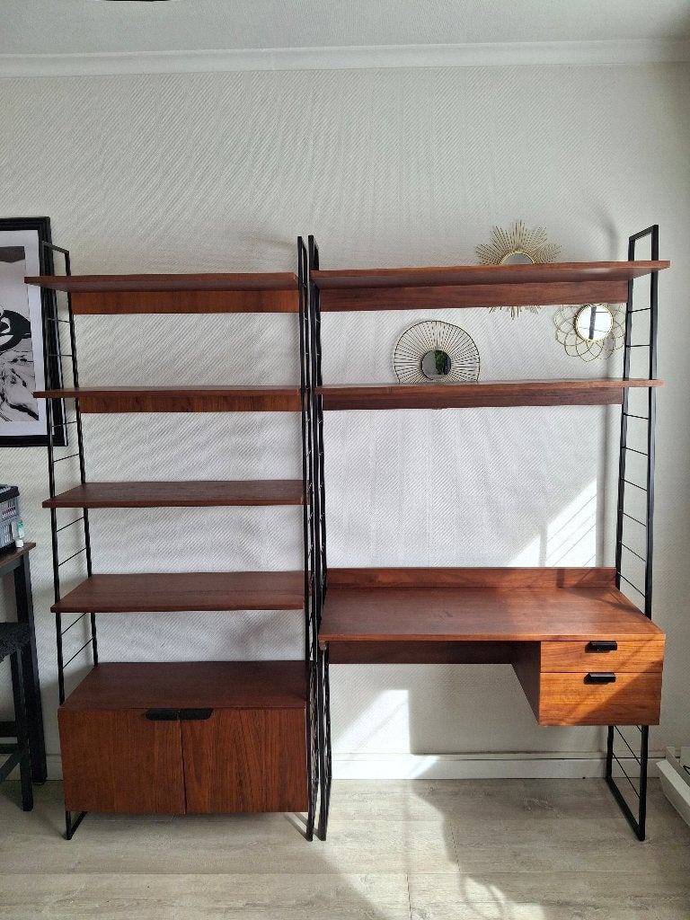 Bureau wandrek + boekenkast vintage, Huis en Inrichting, Ophalen