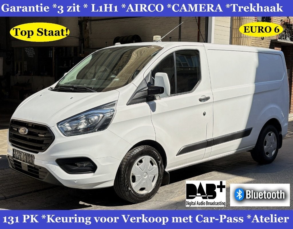 FORD TRANSIT CUSTOM'21*GARANTIE*AIRCO*CAMERA*EURO6*Top Staat, Auto's, Ford, Bedrijf, Te koop, Transit, ABS, Achteruitrijcamera