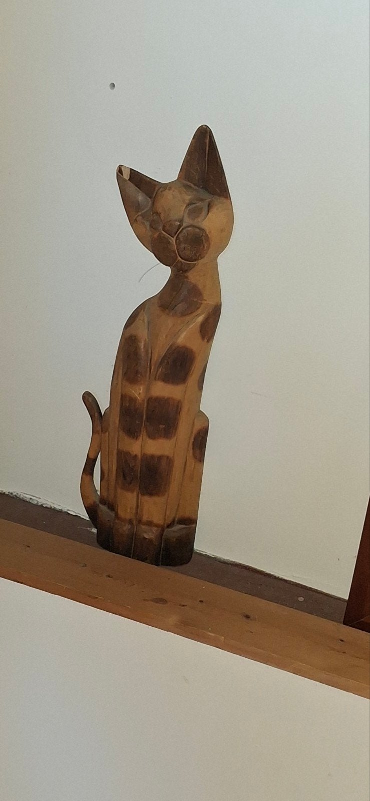 Decoratieve houten kat, Gebruikt