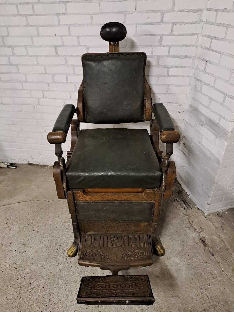 Antieke American Kochs Hydraulic chair / kappersstoel., Ophalen