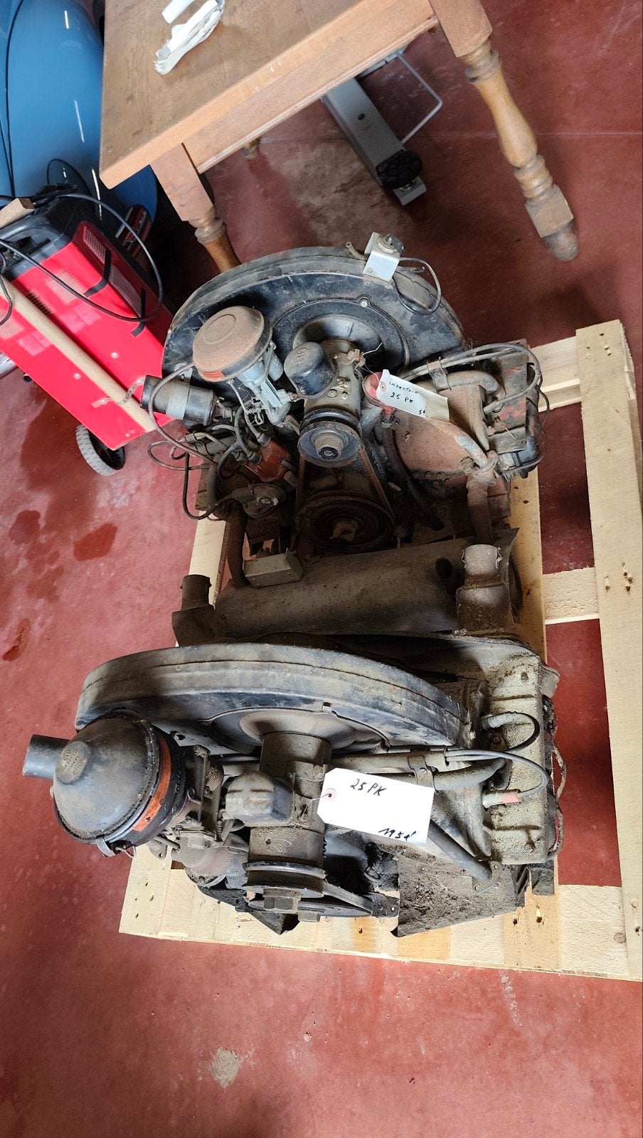 vw kever motoren 25en30pk, Ophalen