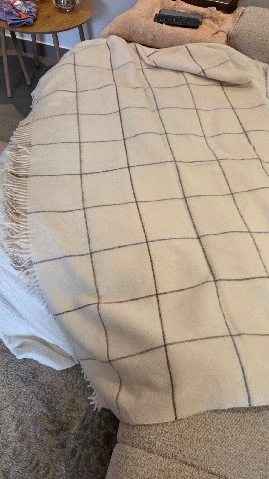 Plaid en laine Cecchi e Cecchi, Enlèvement ou Envoi, 130 cm, Beige, Laine