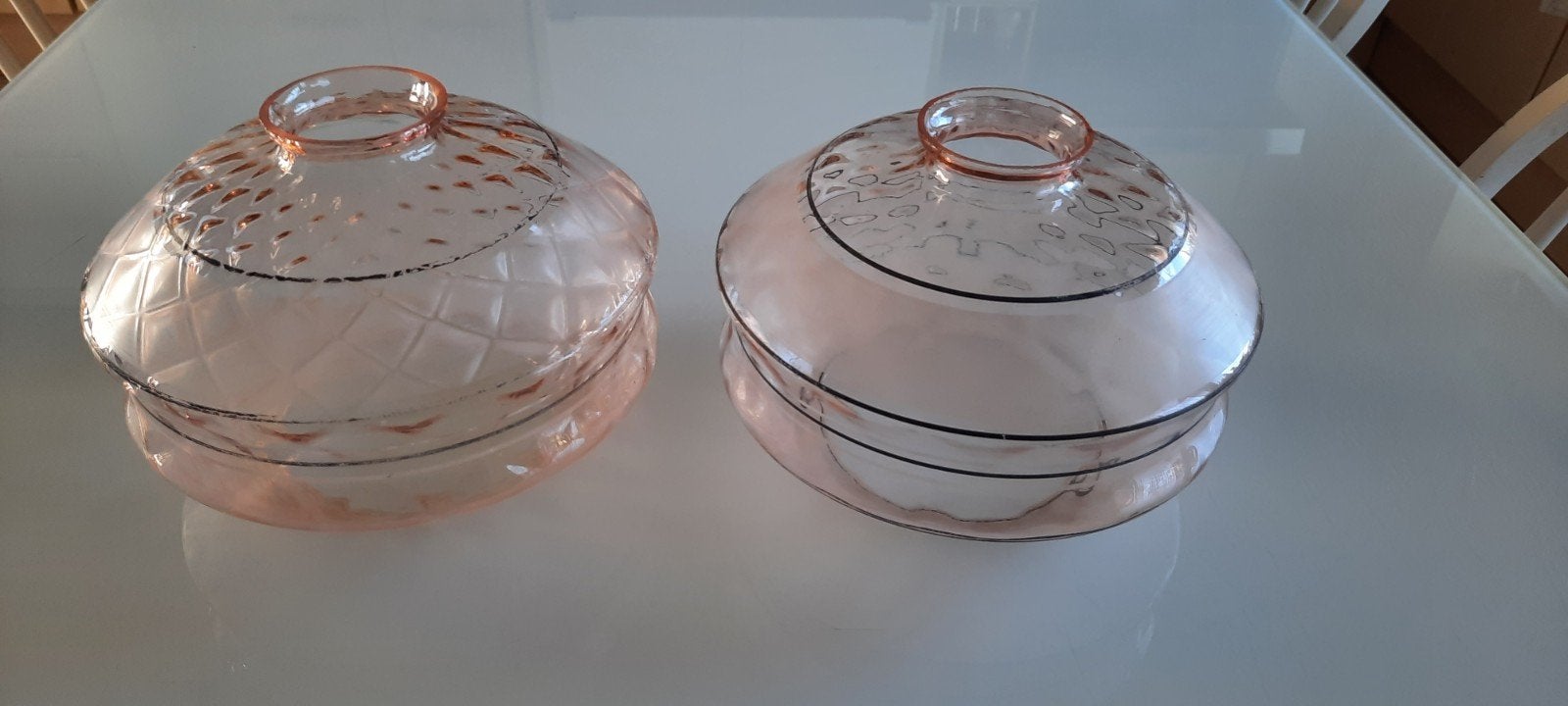 Antieke Vintage glazen lampenkapjes Art Deco jaren 30 /50, Enlèvement