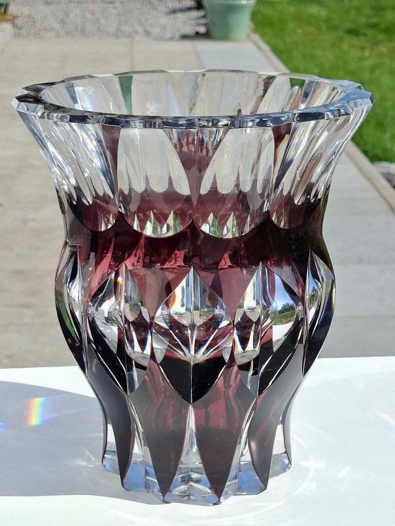 Imposant vase du Val Saint Lambert (6 kg). Signé, Enlèvement