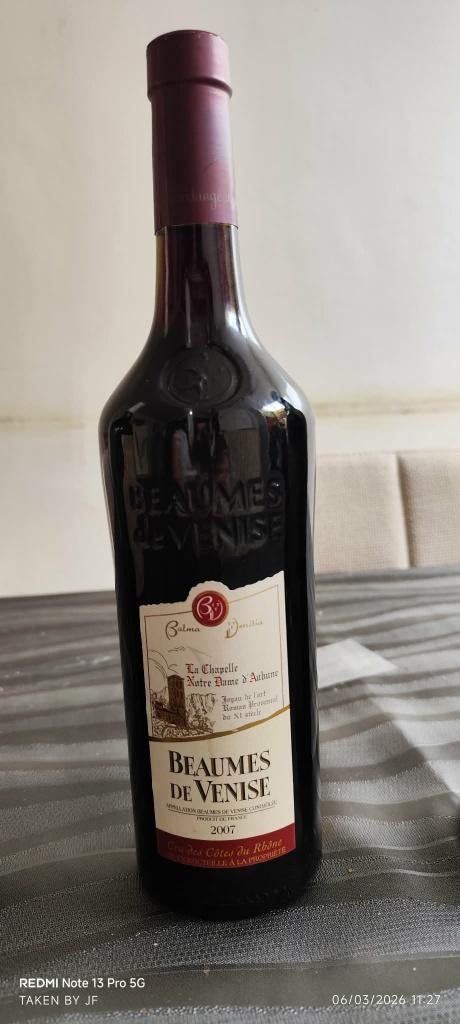 Bouteille de vin : BEAUMES DE VENISE ROUGE., Gebruikt, Frankrijk, Ophalen of Verzenden, Rode wijn