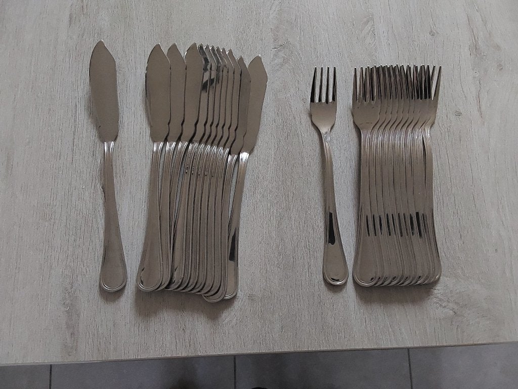 12 delig visbestek, Enlèvement ou Envoi, Neuf, Couverts à poisson