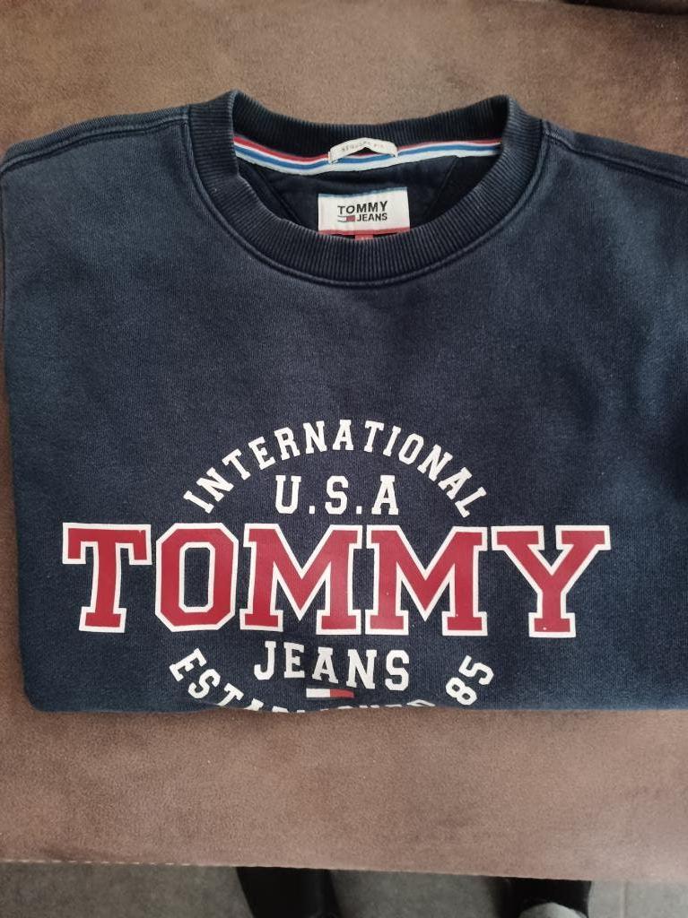 SWEATER TOMMY HILFIGER BLAUW MEDIUM, Kleding | Heren, Truien en Vesten, Ophalen of Verzenden, Tommy hilfiger, Gedragen, Maat 48/50 (M)