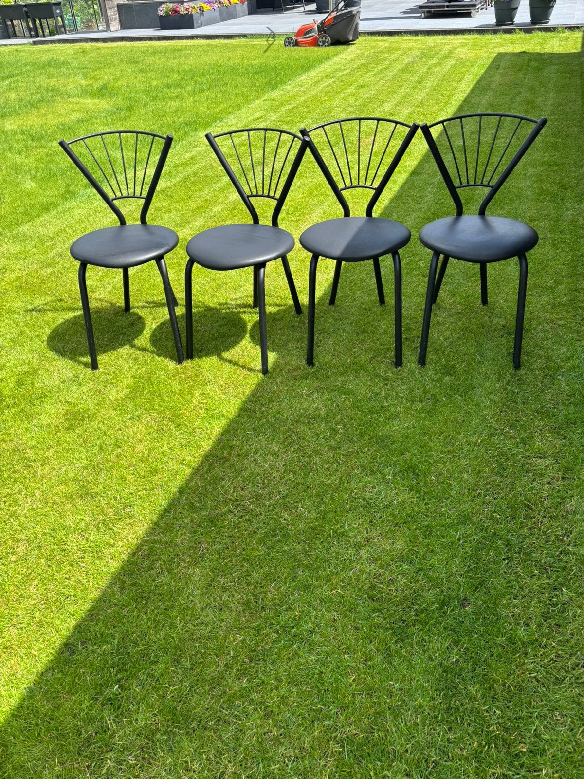 4 stoelen, Huis en Inrichting, Stoelen, Ophalen, Overige materialen, Gebruikt, Zwart