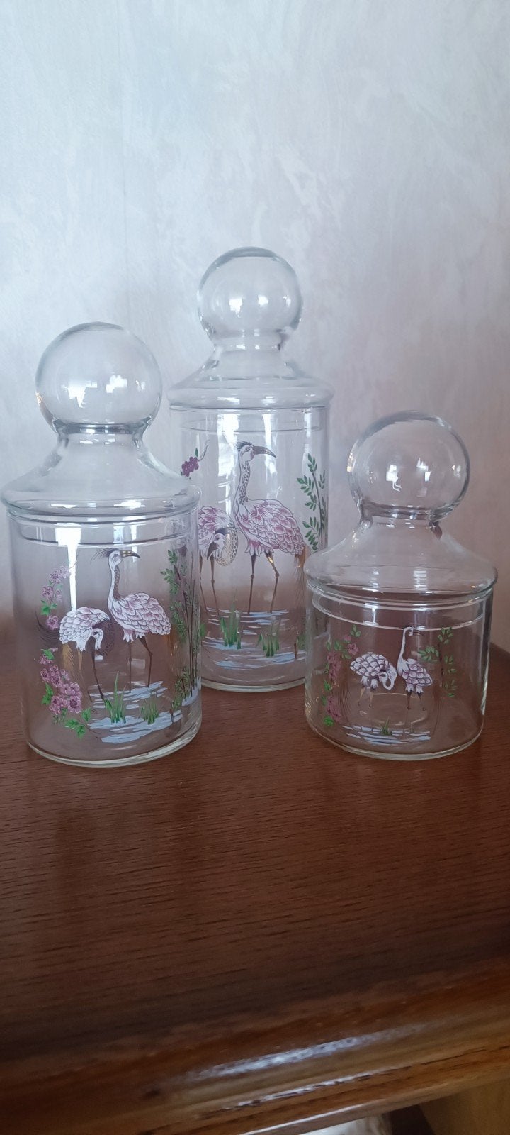 Set glazen voorraadpotten, Collections, Verres & Petits Verres, Enlèvement