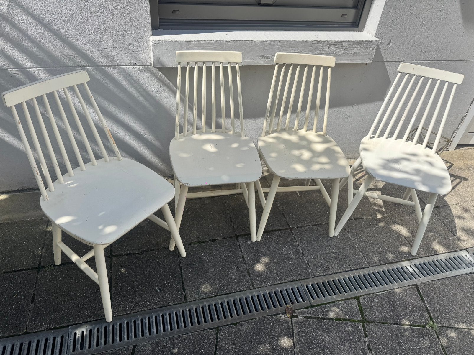 4 chaises vintage IKEA, Huis en Inrichting, Stoelen, Ophalen, Vintage ikea, Gebruikt, Wit