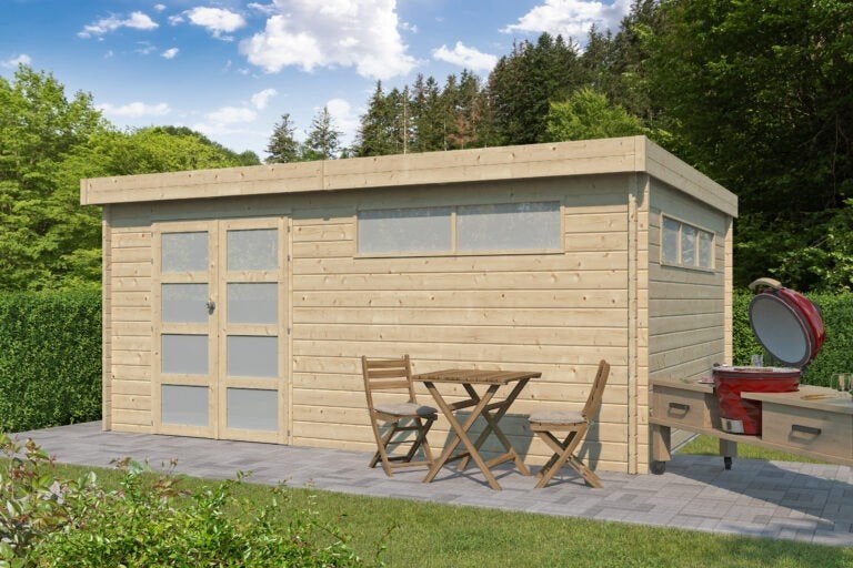 NOUVELLE cabane en rondins moderne de 44 mm : 4602ISO, Envoi, Neuf