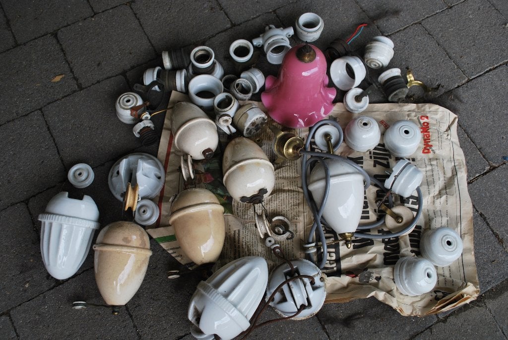 lot oude conter gewichten voor lampen, Antiek en Kunst, Antiek | Verlichting, Ophalen