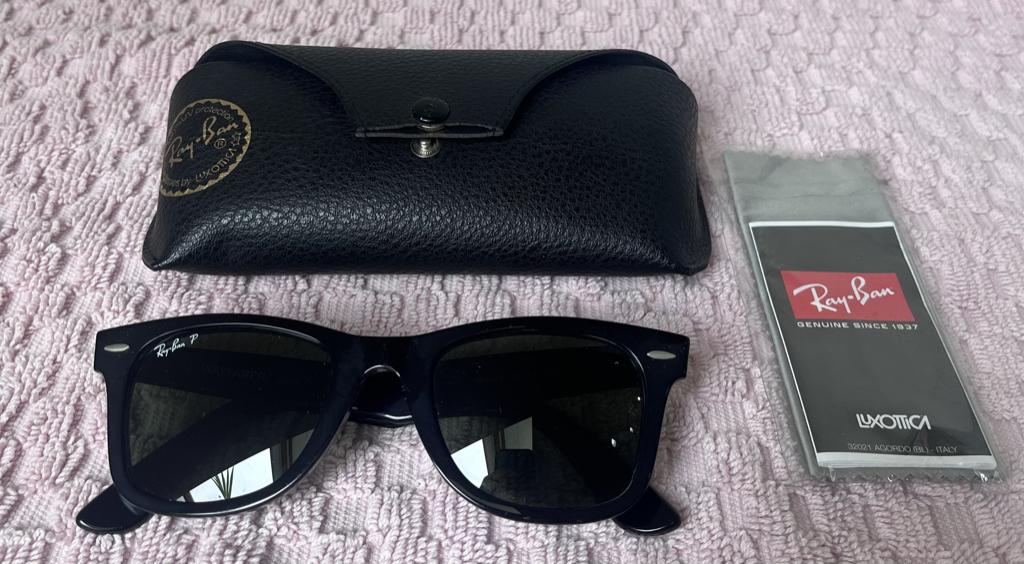 Ray-Ban Original Wayfarer Classic Polarized zonnebril., Zonnebril, Zwart, Ophalen of Verzenden, Zo goed als nieuw