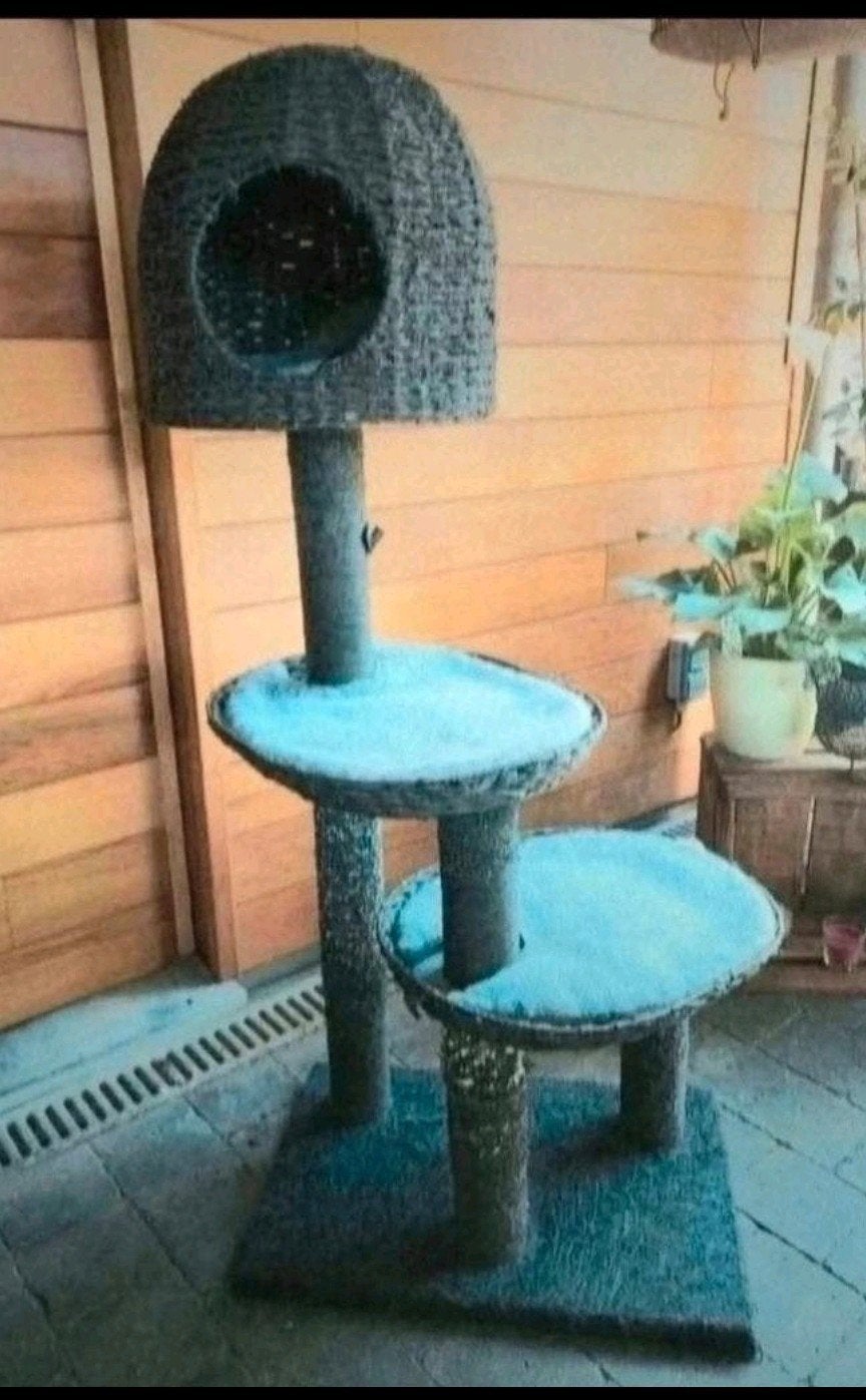 arbre a gros chats d occasion 135cm, Enlèvement ou Envoi