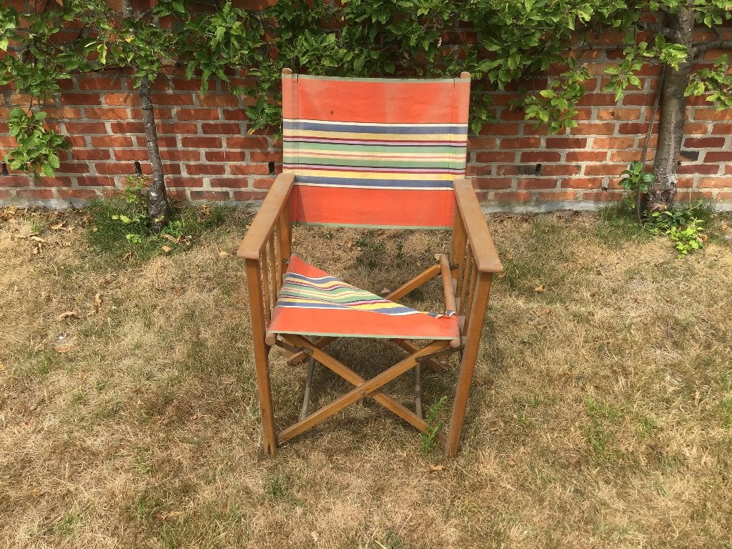 Plooibare regisseursstoel, Ophalen, Gebruikt, Hout, Inklapbaar