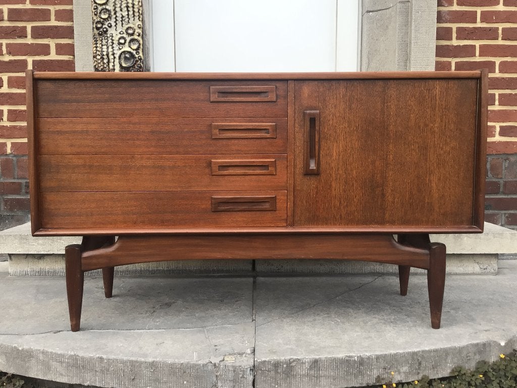 Vintage 60s Ladekast Cupboard Teak, Ophalen, Gebruikt