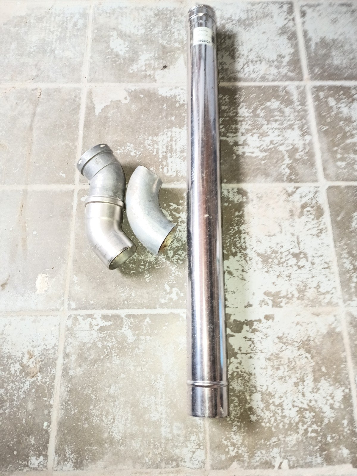 buis pelletkachel, Doe-het-zelf en Bouw, Buizen en Afvoer, Ophalen, Inox, Bochten, Zo goed als nieuw