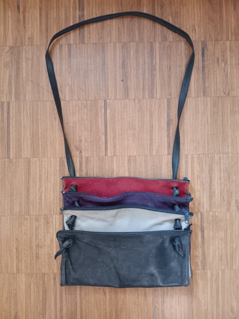 Vintage ruime lederen handtas, Ophalen of Verzenden, Gebruikt, Handtas