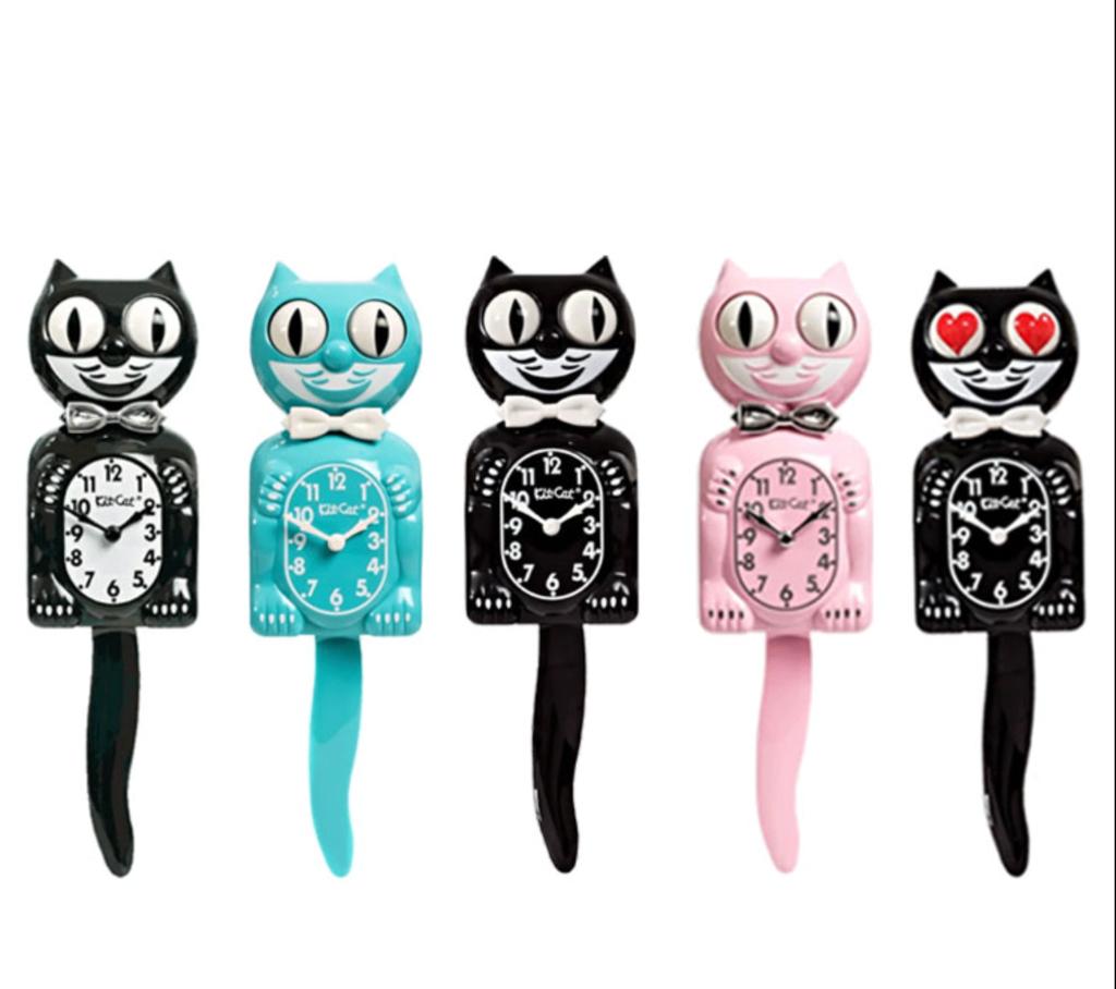 Retro Kit-Cat klok Katten poes cat wandklok clock kado idee, Ophalen of Verzenden, Nieuw, Wandklok