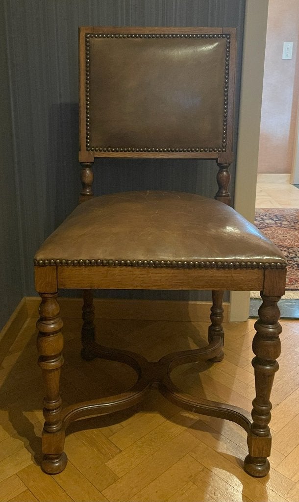 Chaise en chêne français solide/cuir, Enlèvement