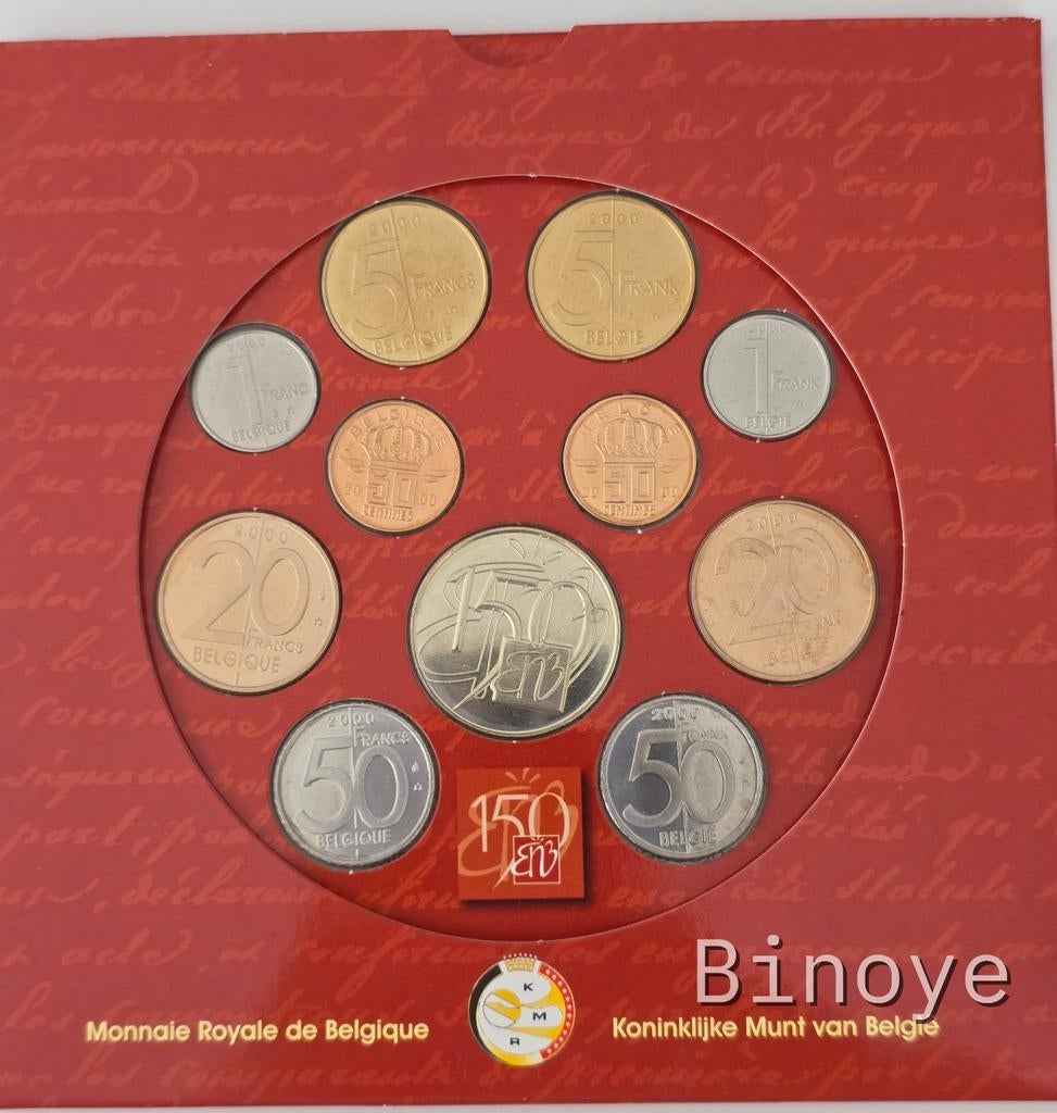 Set FDC Belgique 2000 Banque Nationale 10 monnaies, Ophalen of Verzenden, Goud, Setje, Goud