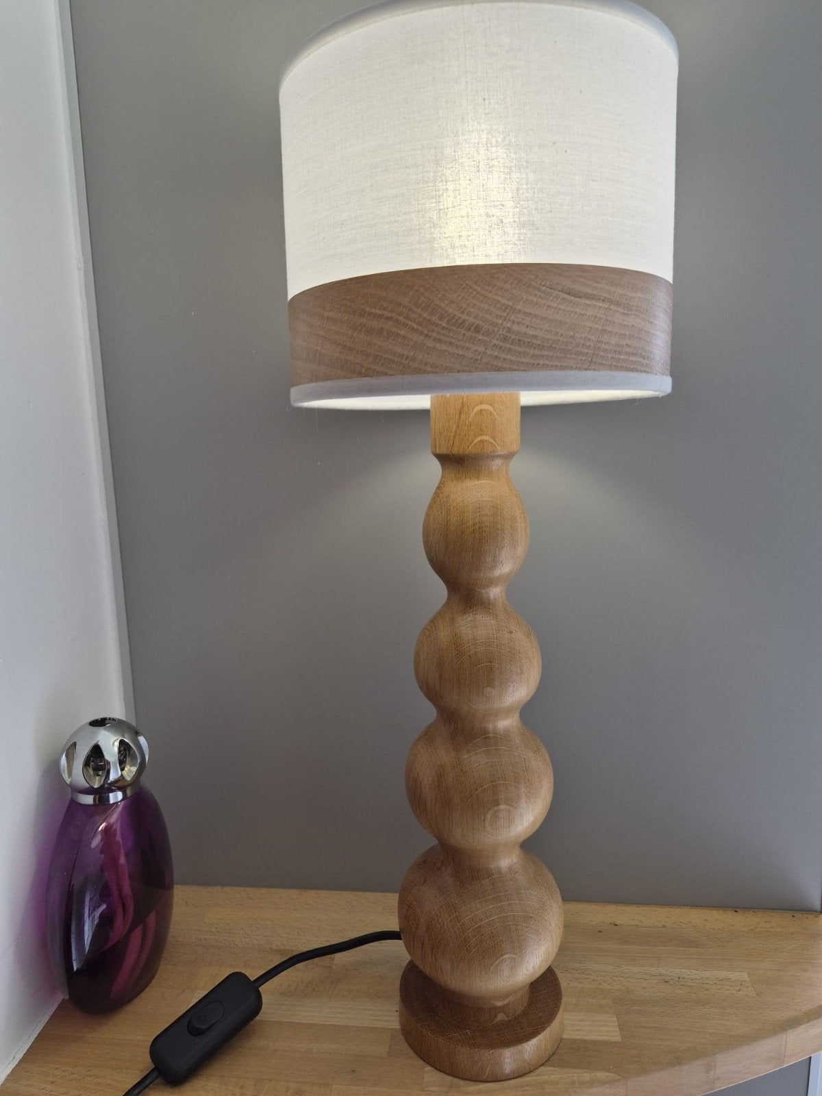 lampadaire pied chêne 48 cm haut Neuve, Maison & Meubles, Enlèvement, Bois