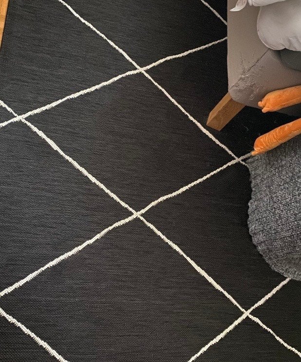 Sisal tapijt zwart/ecru 160 x 230, Huis en Inrichting, Stoffering | Tapijten en Vloerkleden, Ophalen, Zo goed als nieuw, Zwart