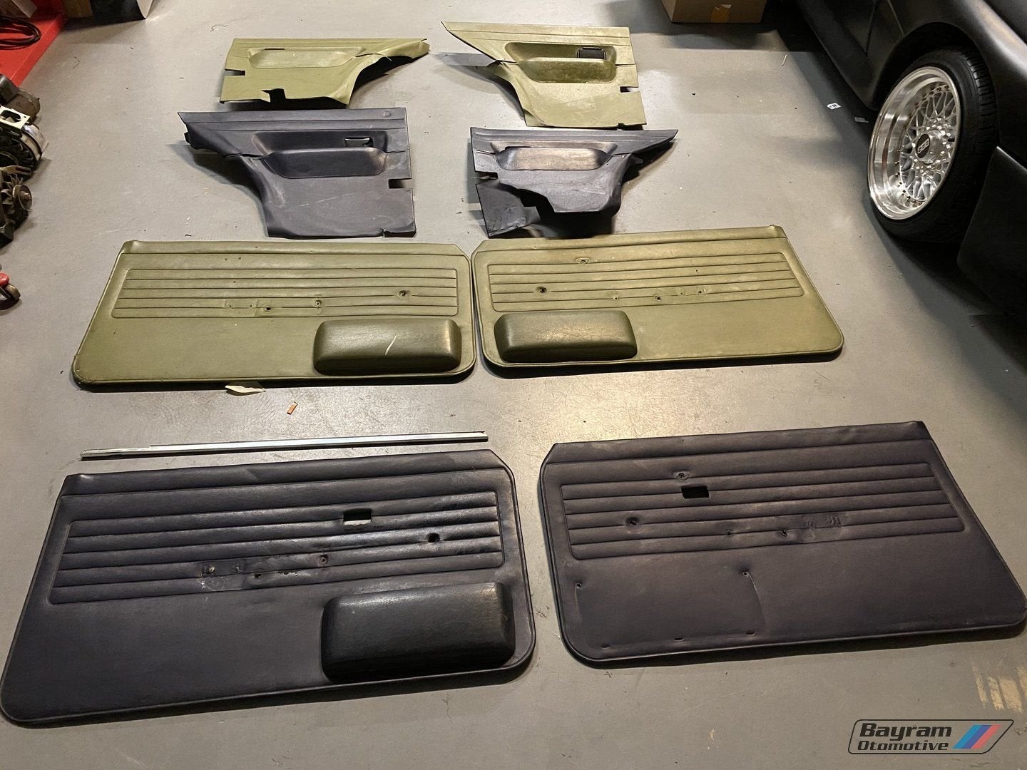Bmw E21 deurpanelen set blauw groen 323i interieur 3-serie, Auto-onderdelen, Ophalen, Gebruikt, -, -