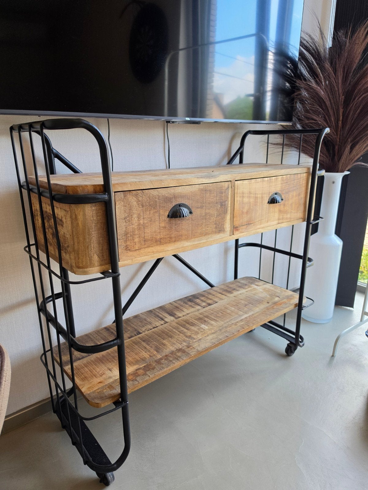 Barkast / Trolley met 2 schuiven en legger, Ophalen