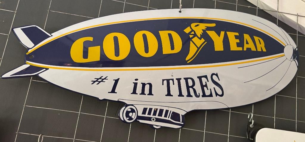 emaille reclamebord goodyear, Verzamelen, Ophalen of Verzenden, Nieuw, Reclamebord