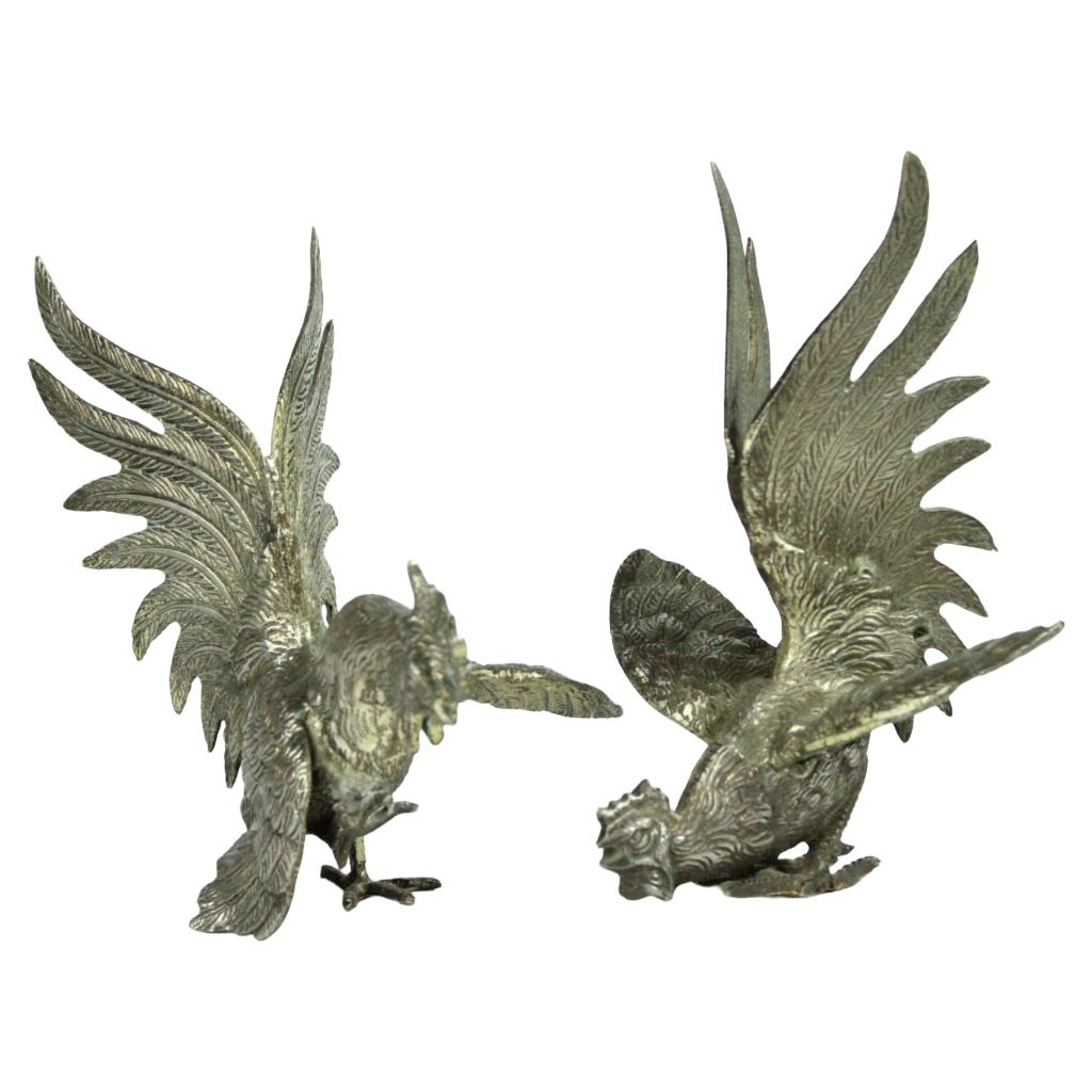 Set vintage metalen hanen / vogels – ca. 1950–1975, Antiek en Kunst, Ophalen of Verzenden