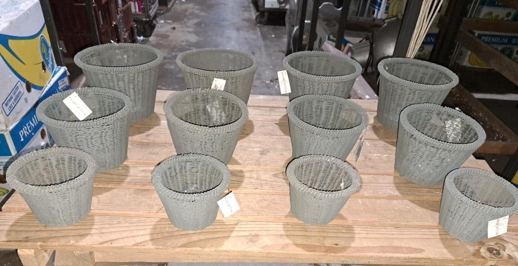 Pot potten met ijzerdraad gevlochten potten decoratie, Verzenden