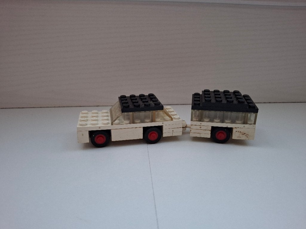 Lego 623 ( 623-2 ) White Car and Camper 1970, Ophalen of Verzenden, Compleet, Lego, LEGOLAND