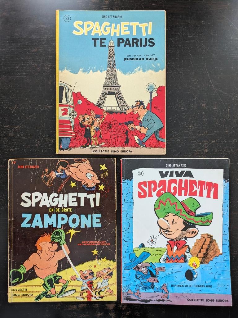 3 BDs Spaghetti (Attanasio/Goscinny) - Collectie Jong Europa, Livres, Plusieurs BD, Enlèvement ou Envoi, Utilisé